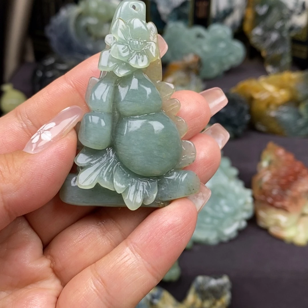 蛇纹石玉未镶嵌吊坠(赠链)