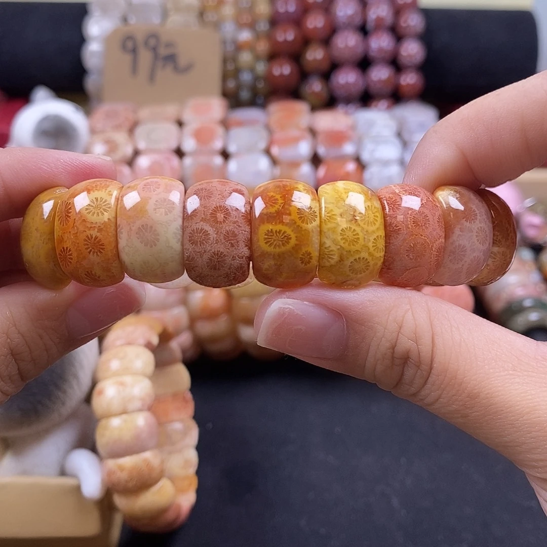 硅化珊瑚（珊瑚玉）未镶嵌手牌24