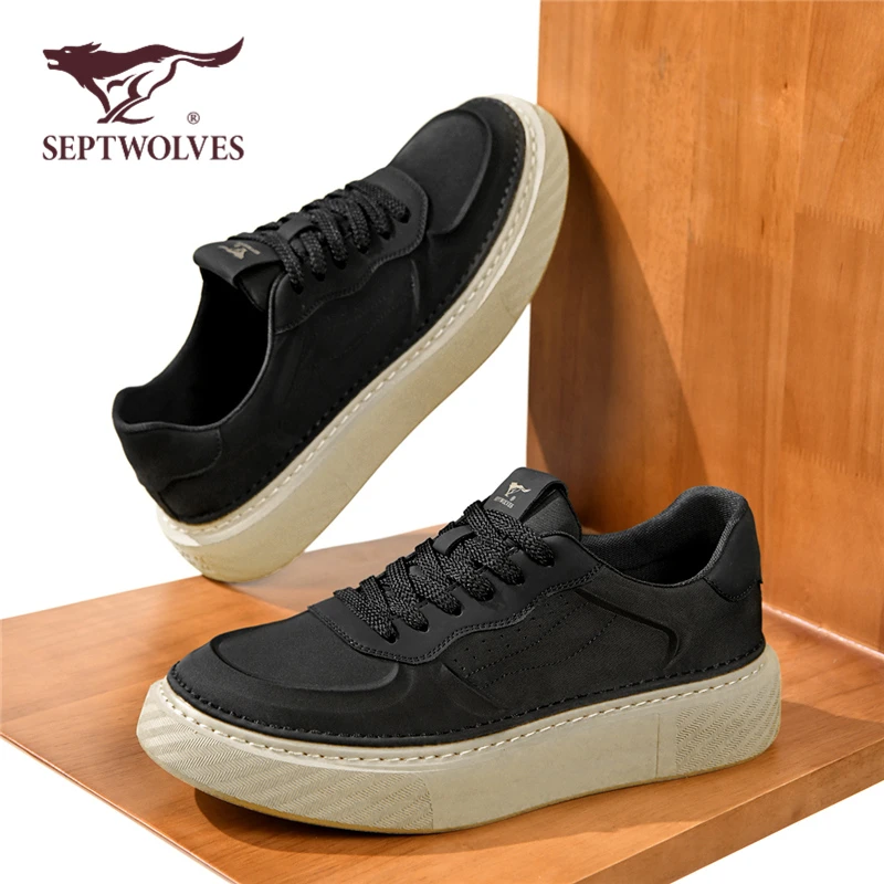 七匹狼男士时尚布鞋休闲百搭透气男鞋厚底帆布鞋潮流板鞋潮鞋9977