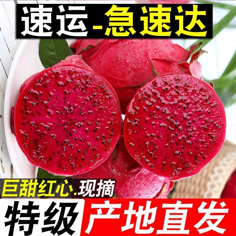 【D2补贴】产地直发红心火龙果新鲜现摘超甜红肉正宗金都一号水果