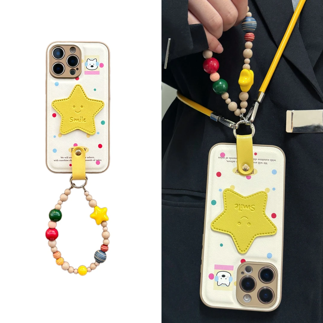 精孔皮纹彩波点小狗星星适用苹果17pro手机壳iPhone16promax新15