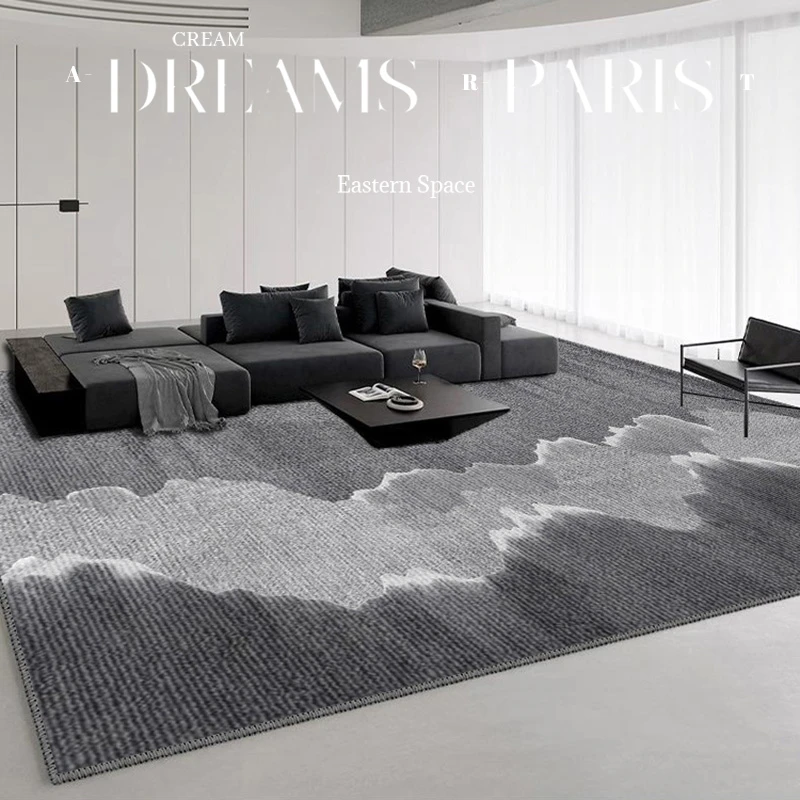 灰色地毯客厅轻奢高级高端免洗可擦家用沙发地垫2026新款黑色秋冬