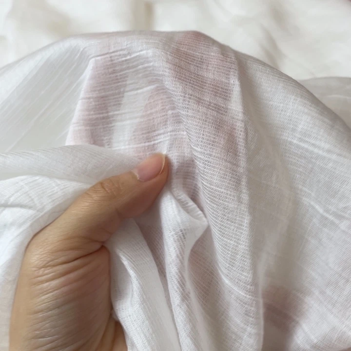 天丝（莱赛尔纤维）白色条纹内衬透2米