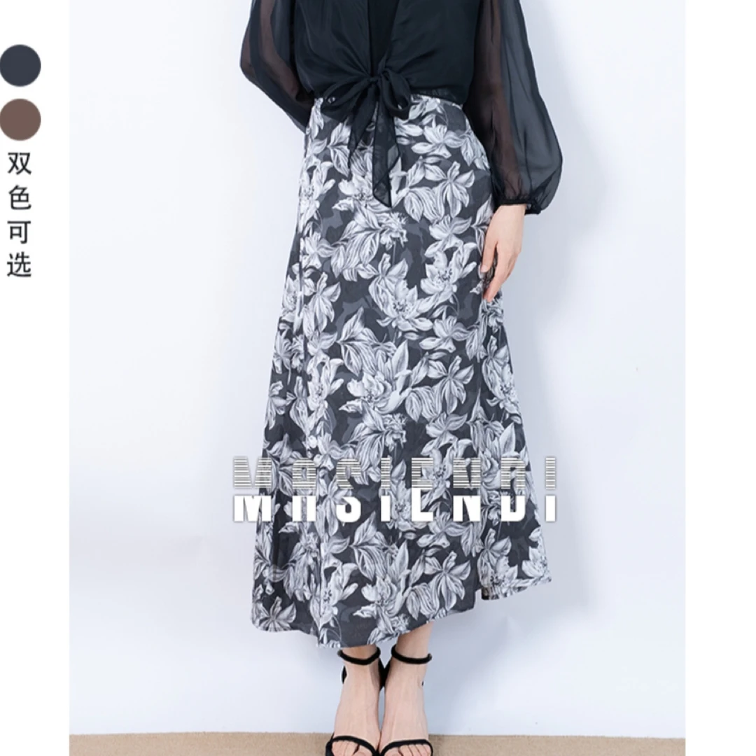 MASIENDI/玛丝恩迪文艺立体高腰时尚显瘦复古碎花半裙23278