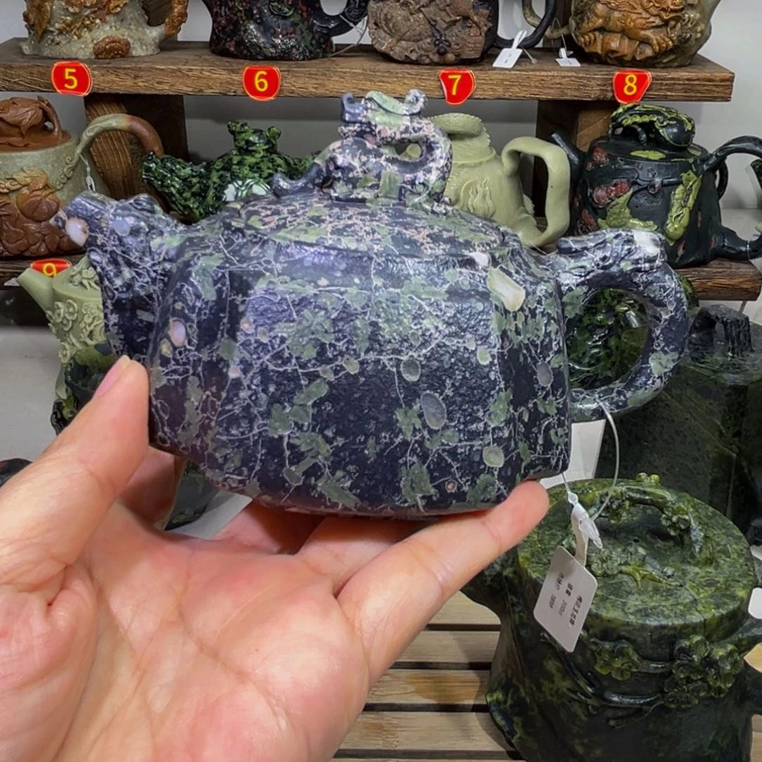 石材梅花玉安山玉龙尊壶200C