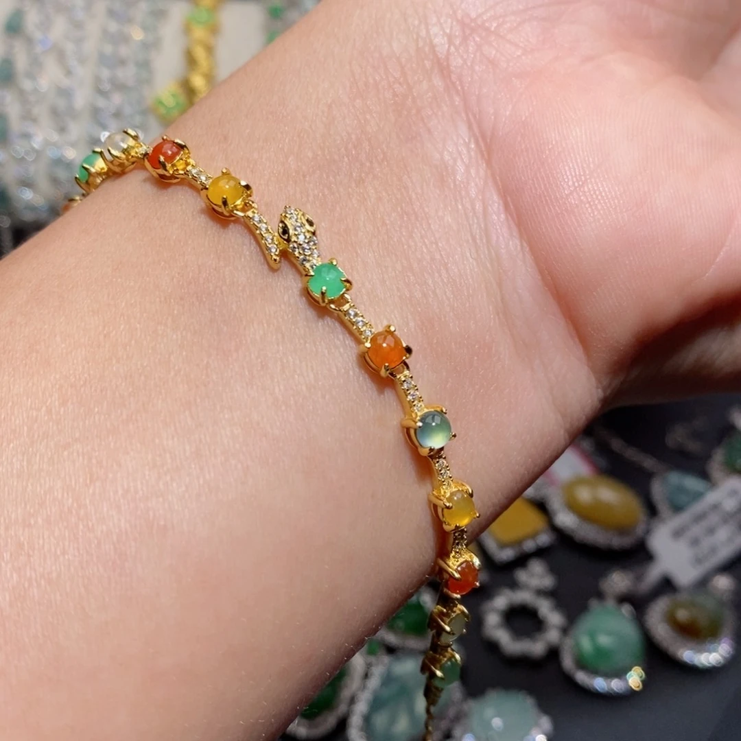 翡翠手链银S925镶嵌j j ii