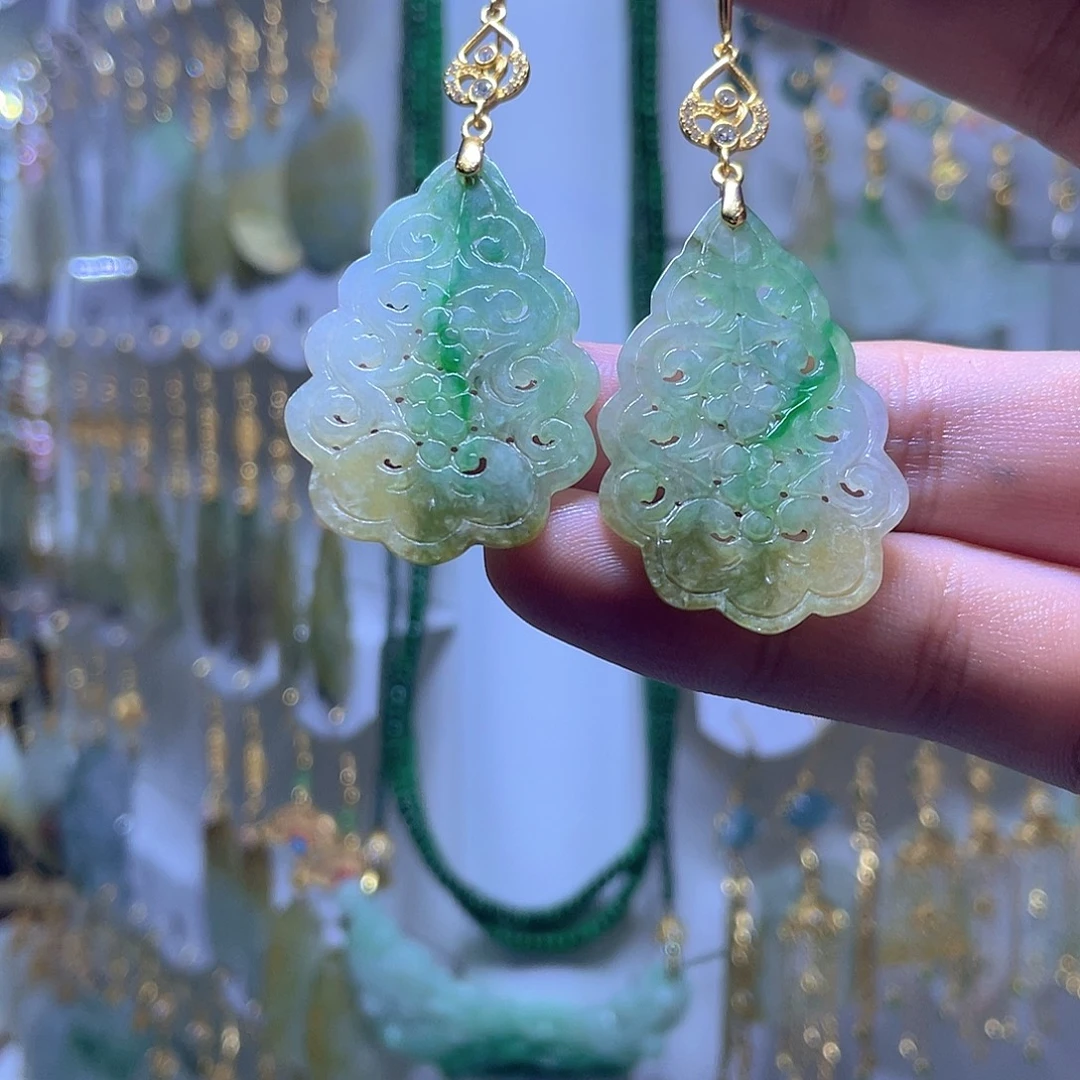 翡翠未镶嵌耳饰翡翠