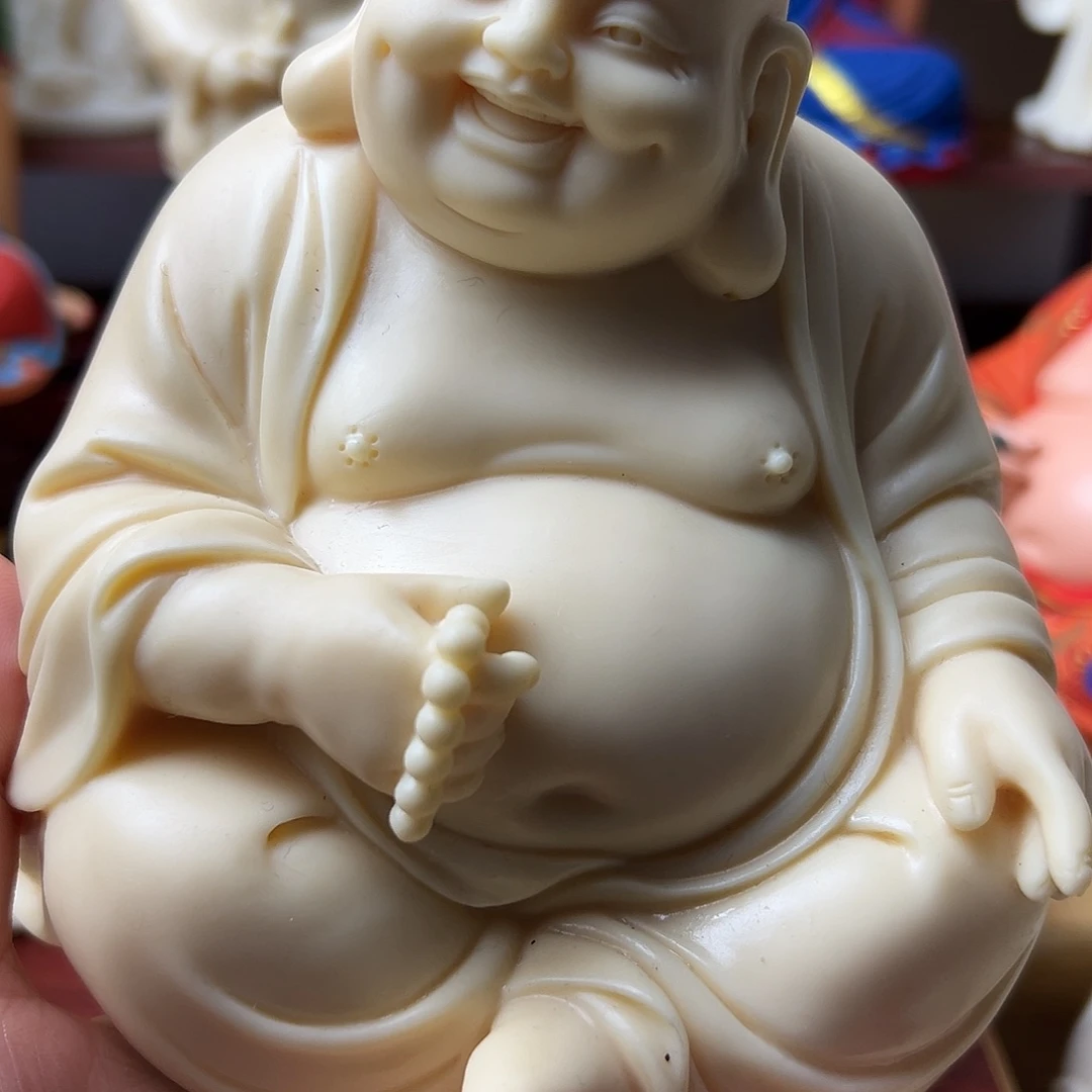 一***人藤弥勒佛像14公分摆件