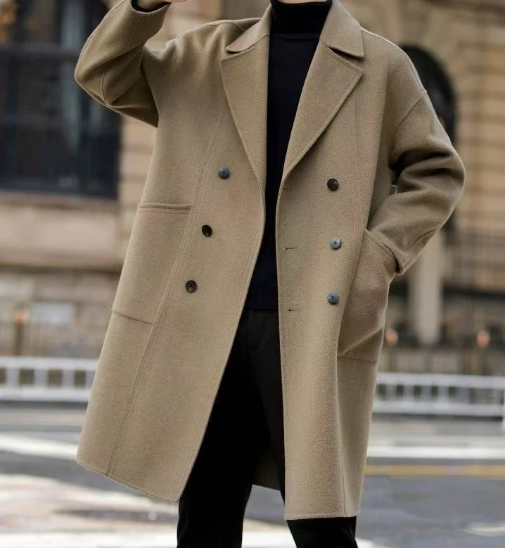 长款毛呢大衣男士冬季英伦呢大衣休闲毛呢呢子