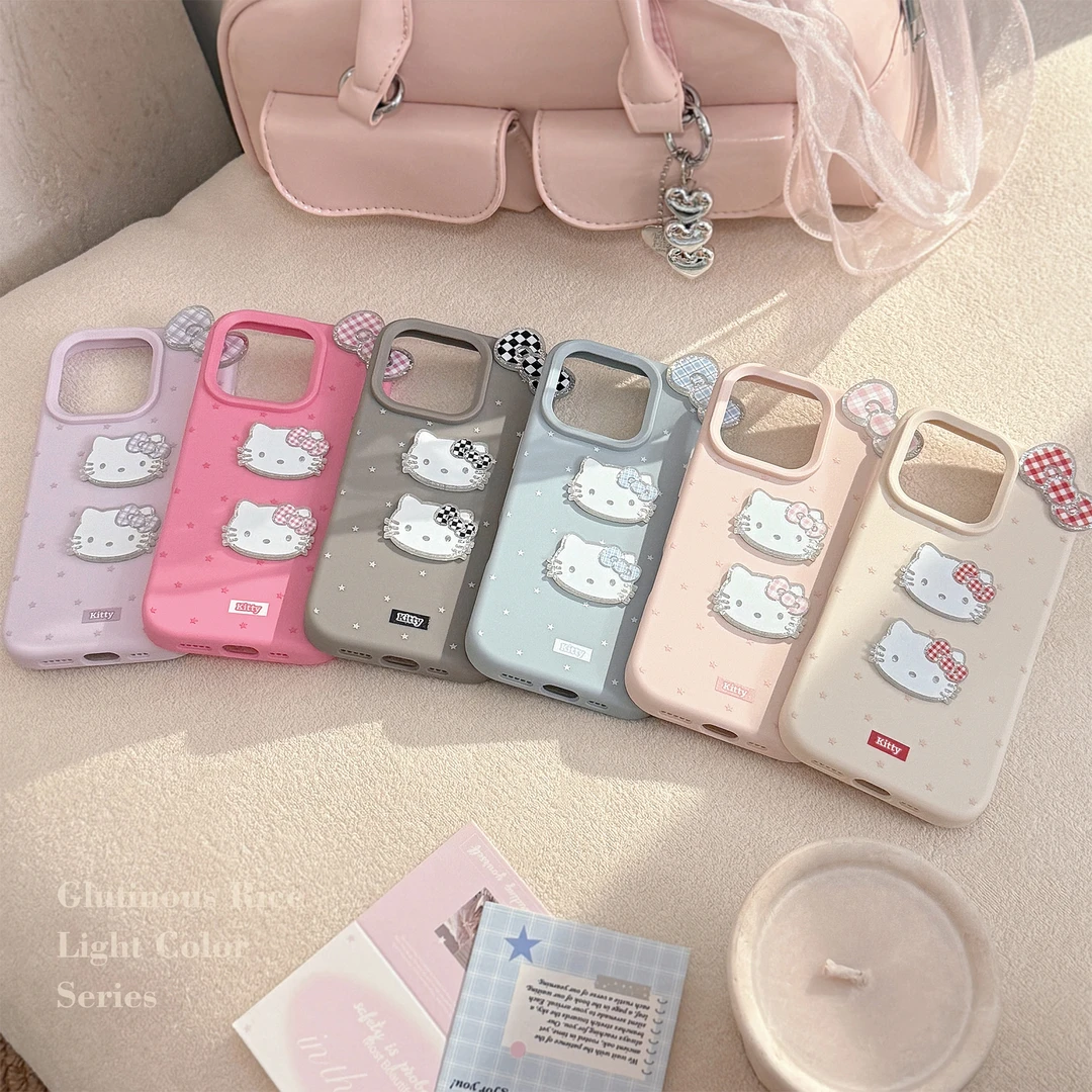 立体闪粉蝴蝶结猫咪适用苹果16手机壳iphone15promax硅胶13防摔14