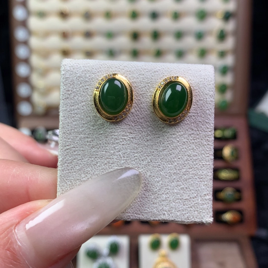 和田玉银S925镶嵌戒指