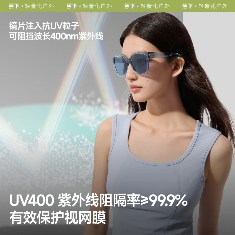 蕉下方圆大框折叠墨镜FD428