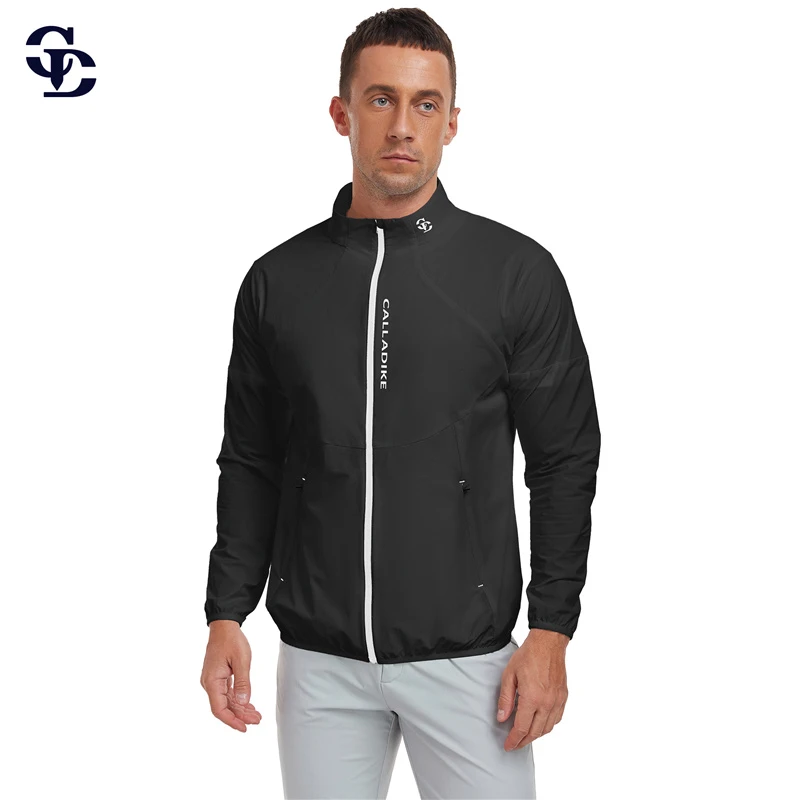 calladike高尔夫轻薄男风衣透气速干高弹立领外套GOLF运动球衣服