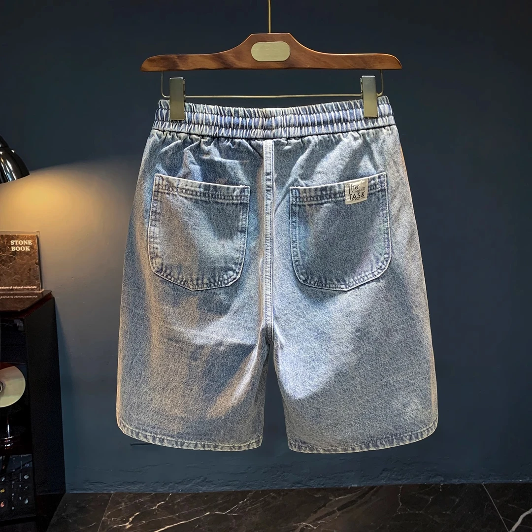 HOROHUVEN霍罗哈芬宽松牛仔短裤男夏季新款潮流五分裤薄款中裤