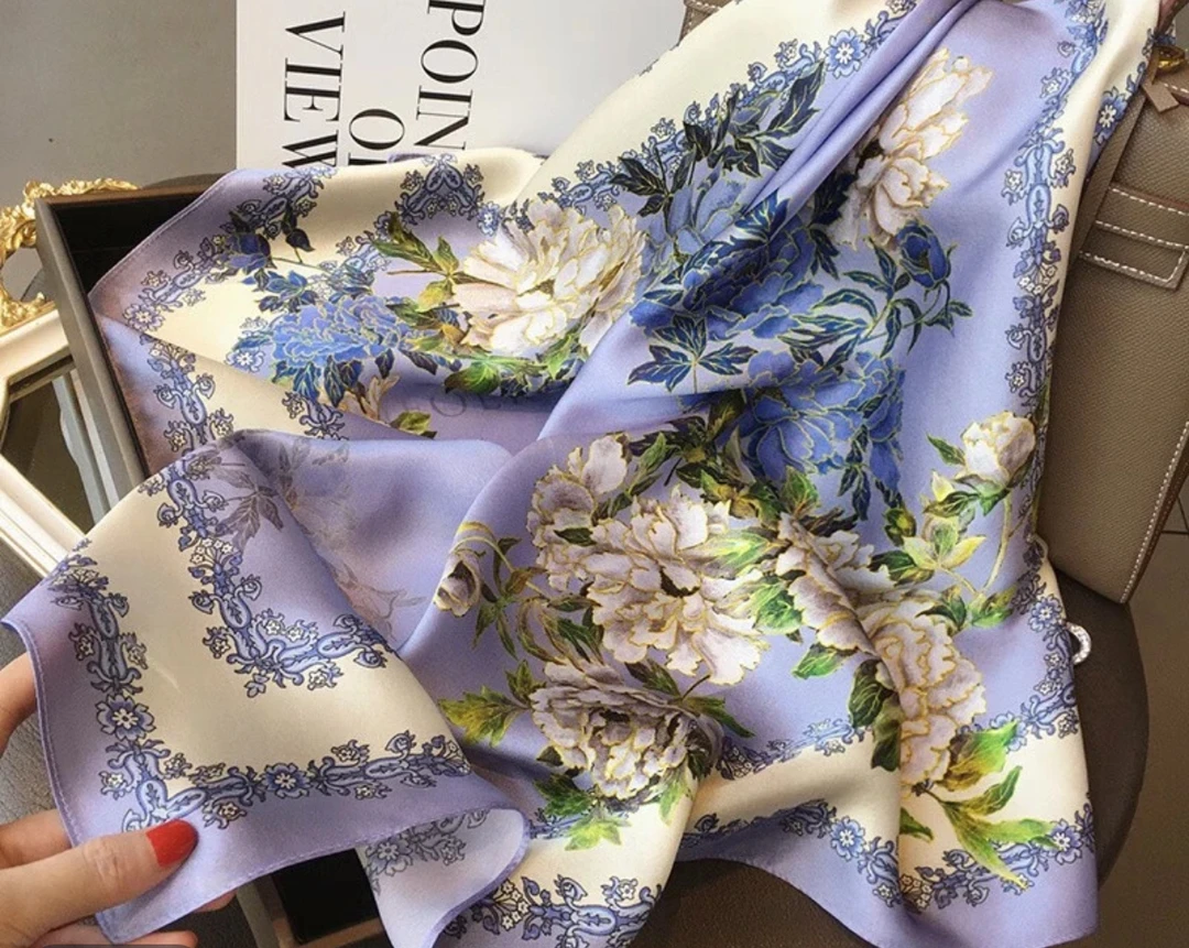 浪漫茉莉花70✕70方巾时尚百搭