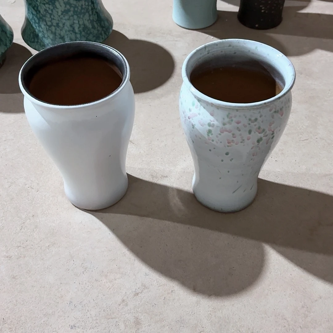 紫砂花盆口15高26两个