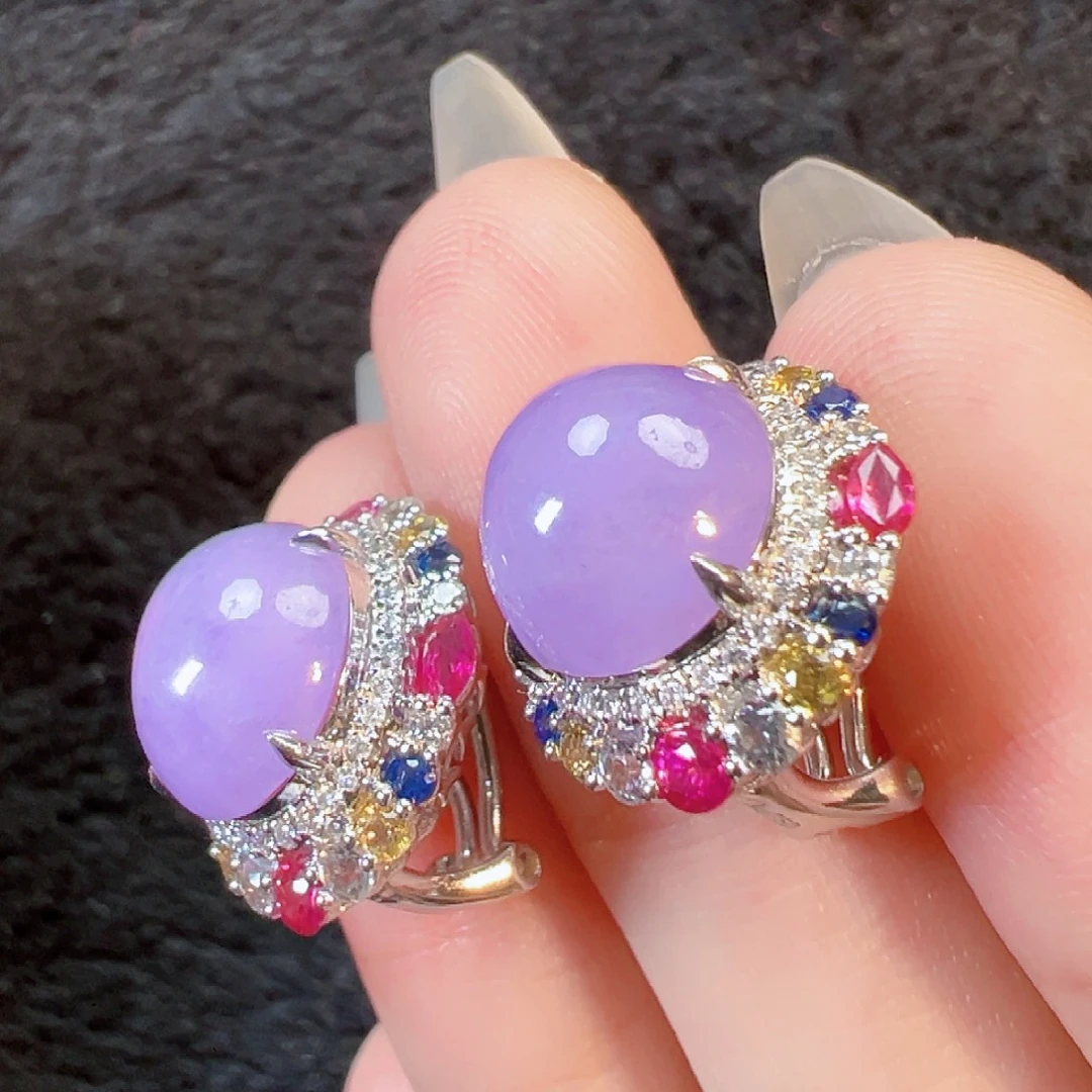 翡翠18K金镶嵌耳饰（福利款）签收后24小时鉴赏期