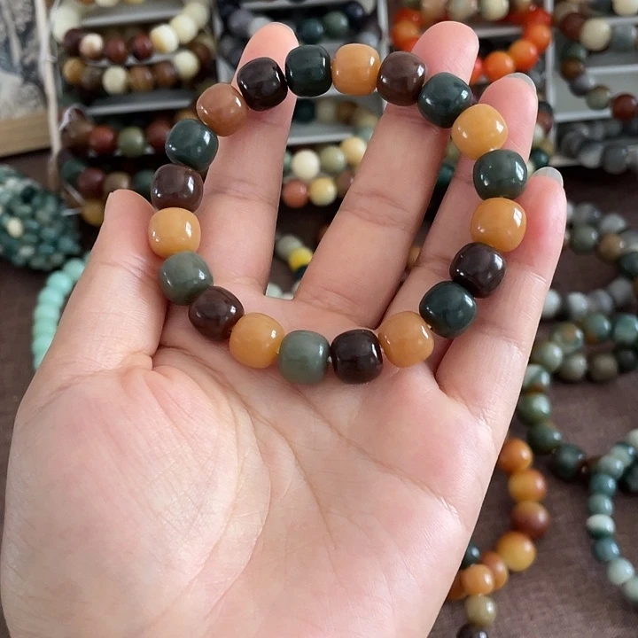 菩提根/象牙果吊坠卡11蓝美人