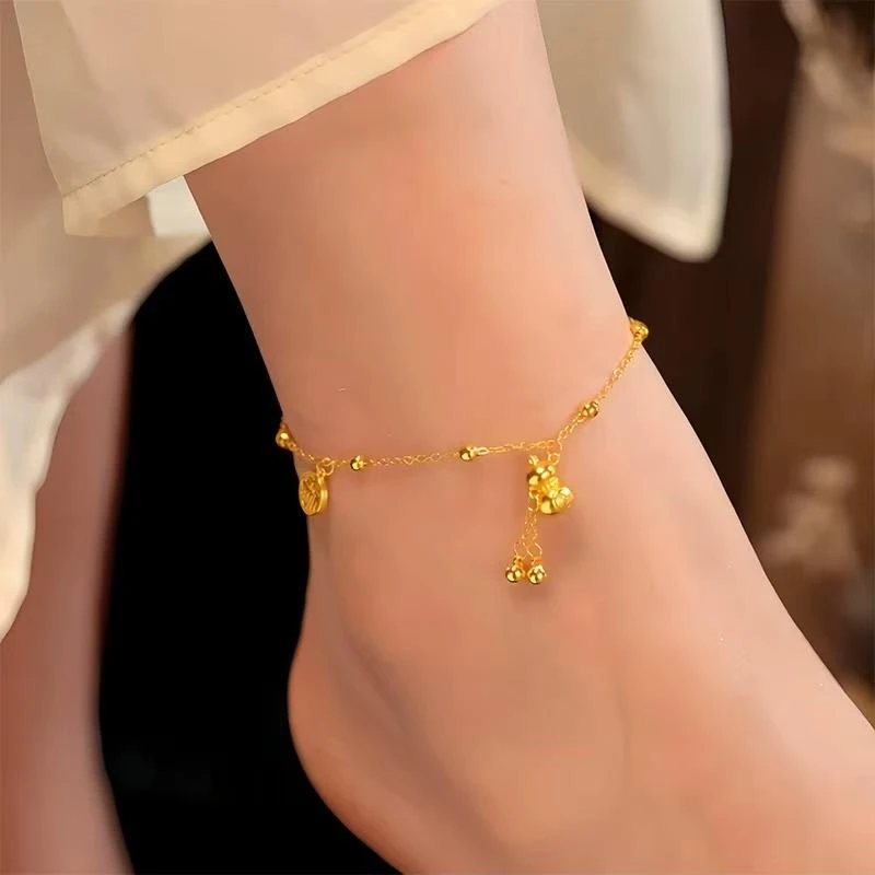 铜合金脚链 福牌葫芦流苏不掉色脚链时尚爆款性感女款古风足链ins