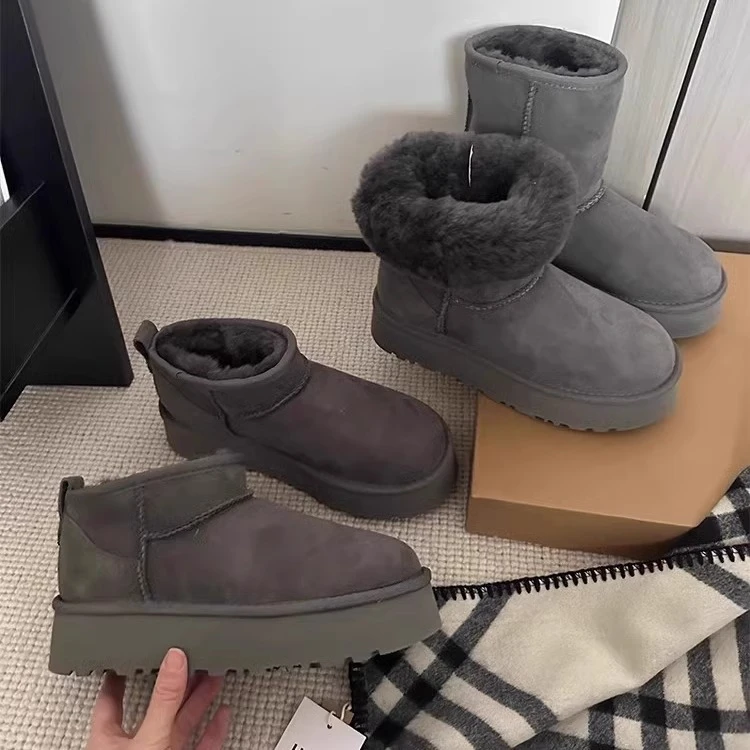 【周冬雨同款】雪地靴加绒保暖女新款冬季厚底增高正品面高级感