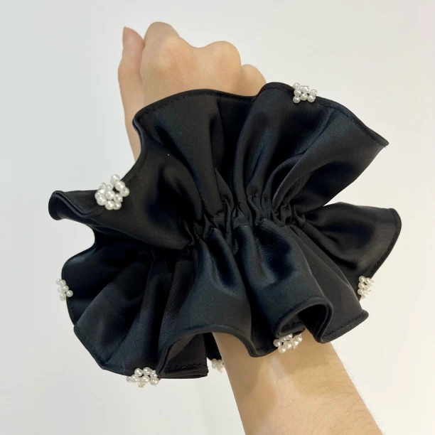 【星钻缎语】日常高级感百搭发圈发饰小众时尚韩版ins简约气质黑色