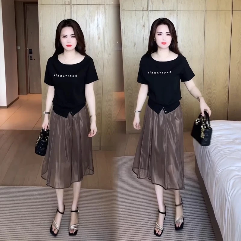 短袖夏款t恤2025今年流行新款百搭时尚女装体恤洋气减龄漂亮上衣