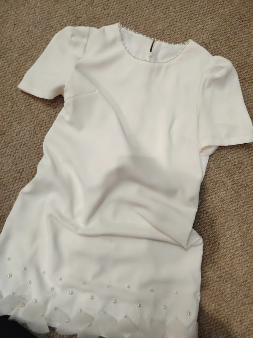 Miss huo 珍珠裙 A杏色 8831