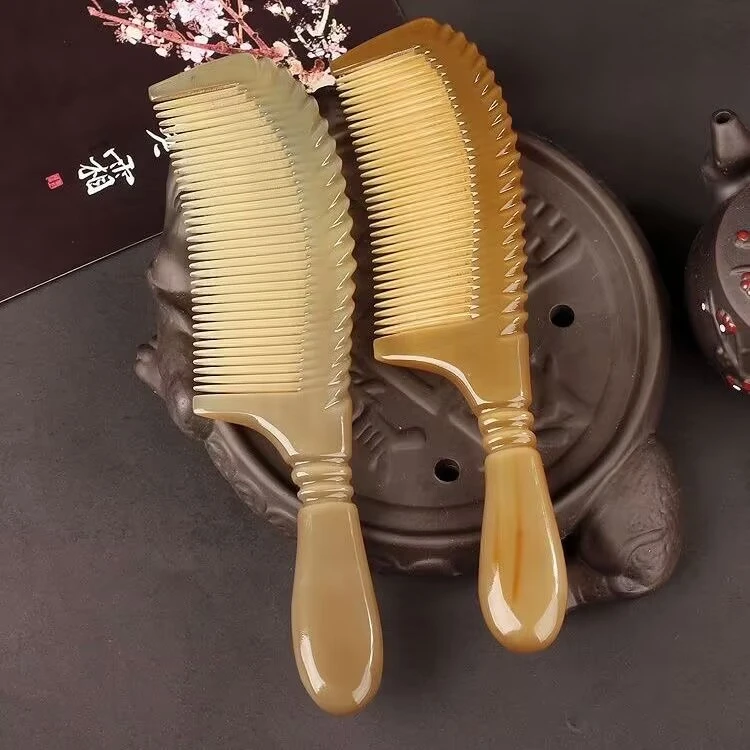 精品牛角梳子女士顺发牦牛角梳防静电大号加厚梳子正宗真牛角梳头