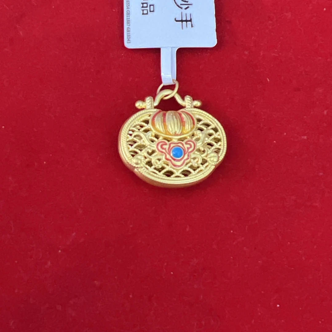 【思思专享】足金999 花锁 GP 1.03 纳金添福