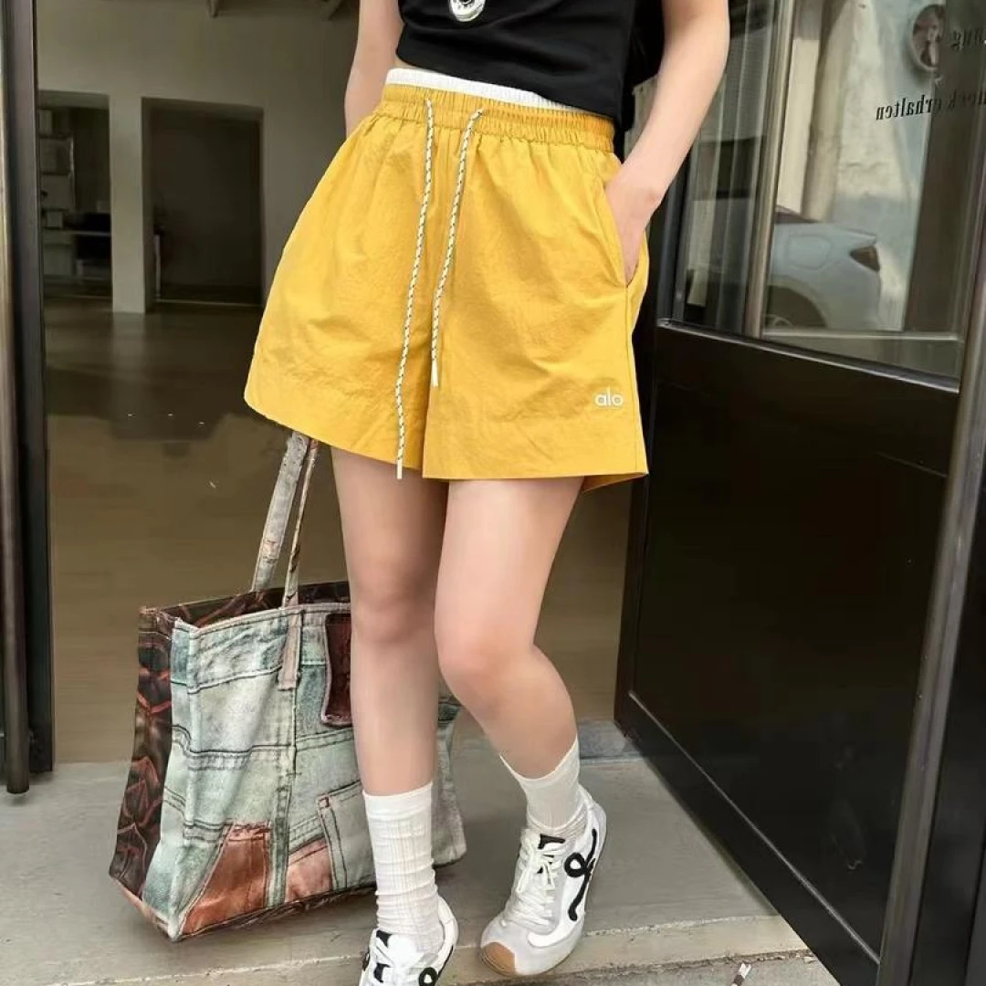 2025新款刺绣夏季薄款速干面料工装短裤高腰韩版休闲裤