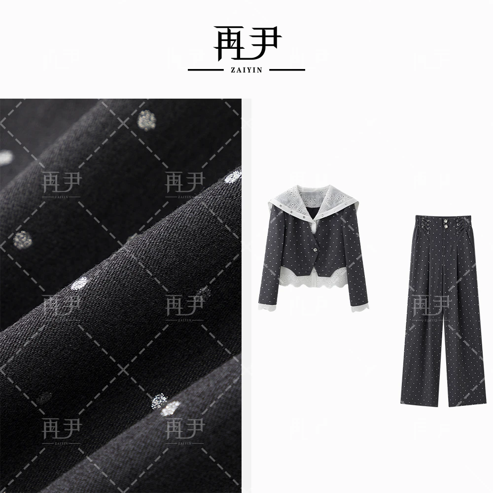 【花间云玲】轻奢高定简约时尚百搭气质显瘦减龄套装GY25CT070123