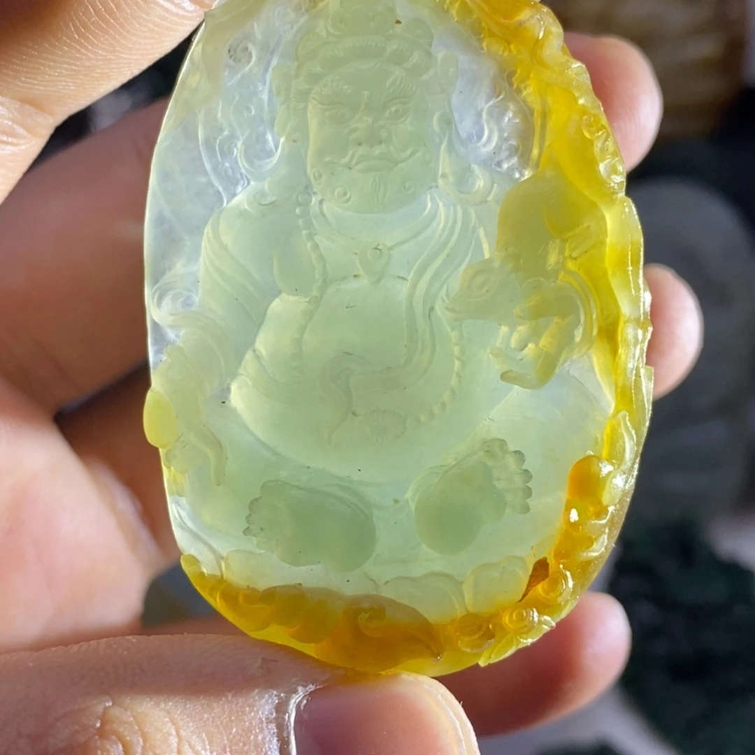 定制翡翠未镶嵌天然翡翠A货黄财神