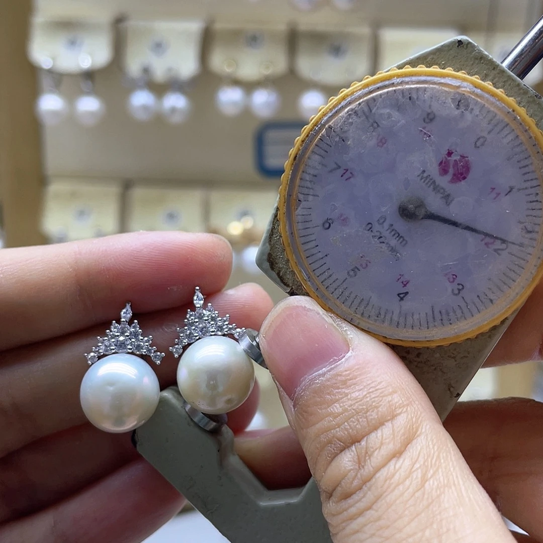 耳饰淡水珍珠银S925镶嵌