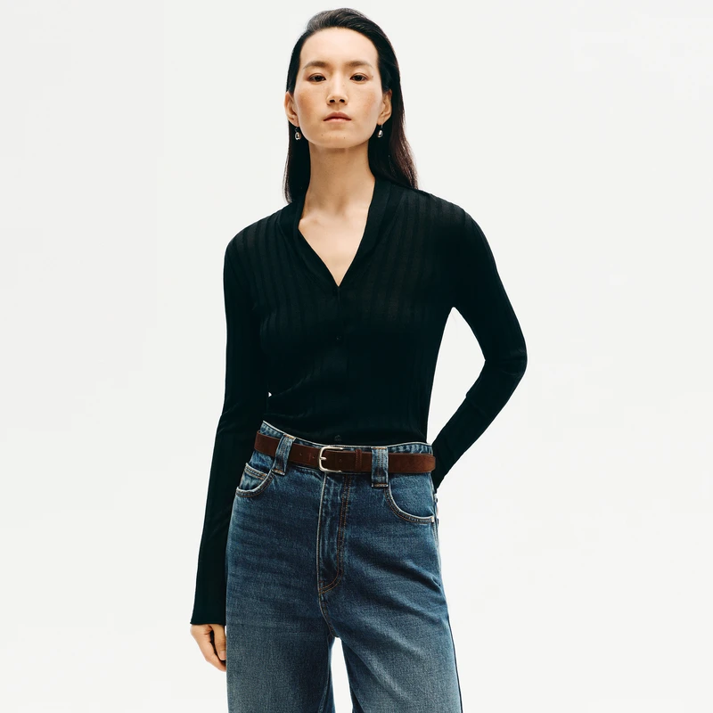 【商场同款】edition2025冬季新款桑蚕丝绵羊毛针织衫#EBE4CAR002