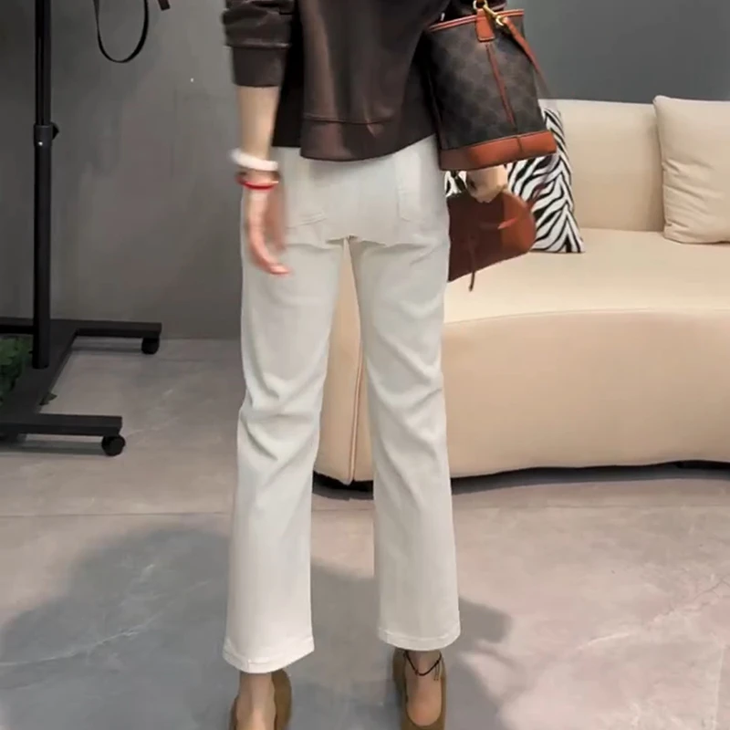 梨形微胖穿搭大码九分直筒裤高腰烟管牛仔裤子女2025年春夏季新款