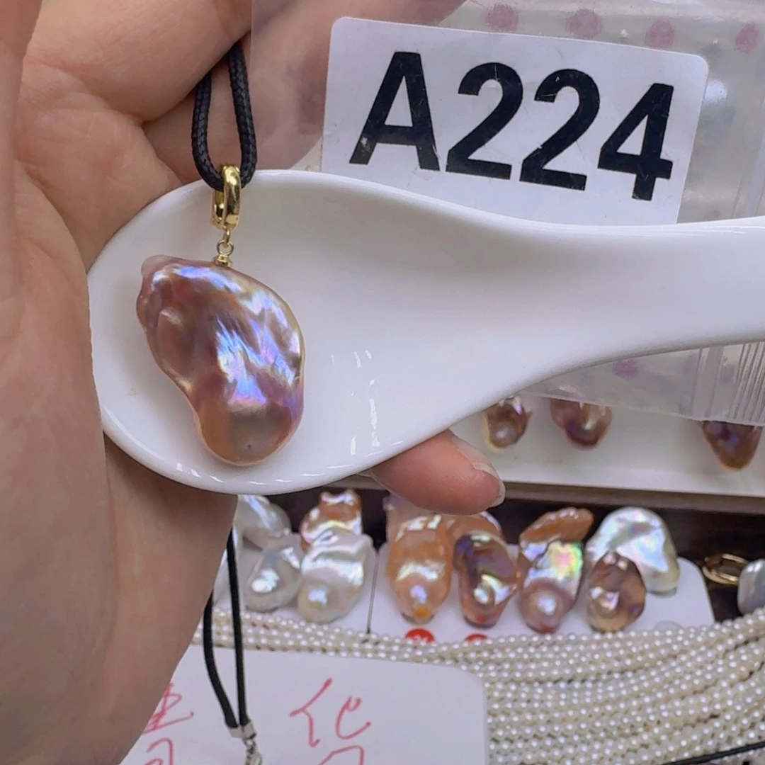 银S925镶嵌淡水珍珠巴洛克 微瑕