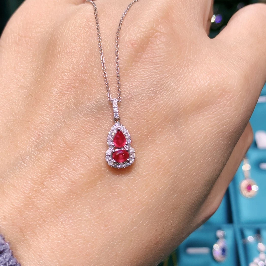 【闪购商品】红宝石颈饰18K金镶嵌项链