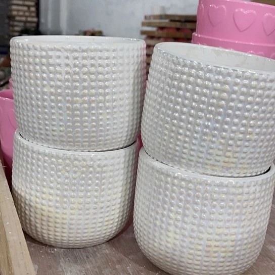 多肉绿植陶瓷花盆9.9包邮，有孔