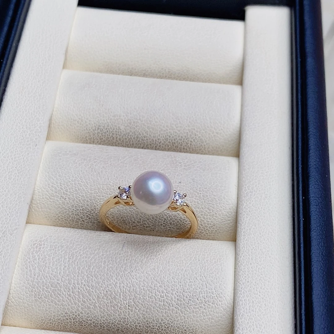 淡水珍珠戒指银S925镶嵌某*。