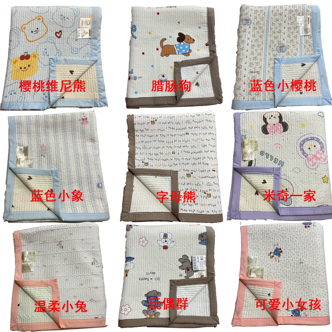 四季通用2025新款A类母婴级别绗缝水洗棉双面加棉床盖亲肤