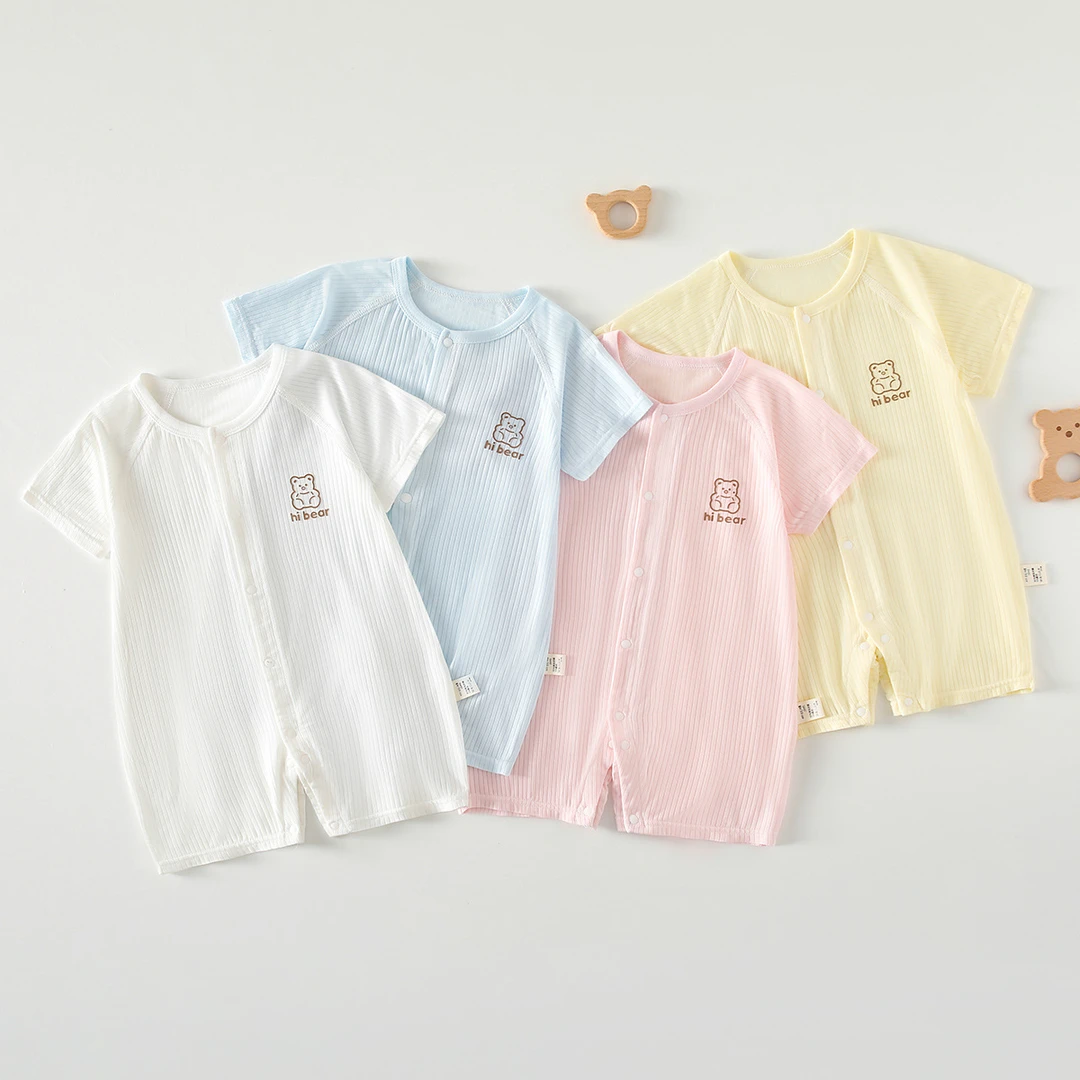 【亲肤透气】婴儿短袖包屁衣夏季薄款空调服夏天男女宝宝连体衣夏装