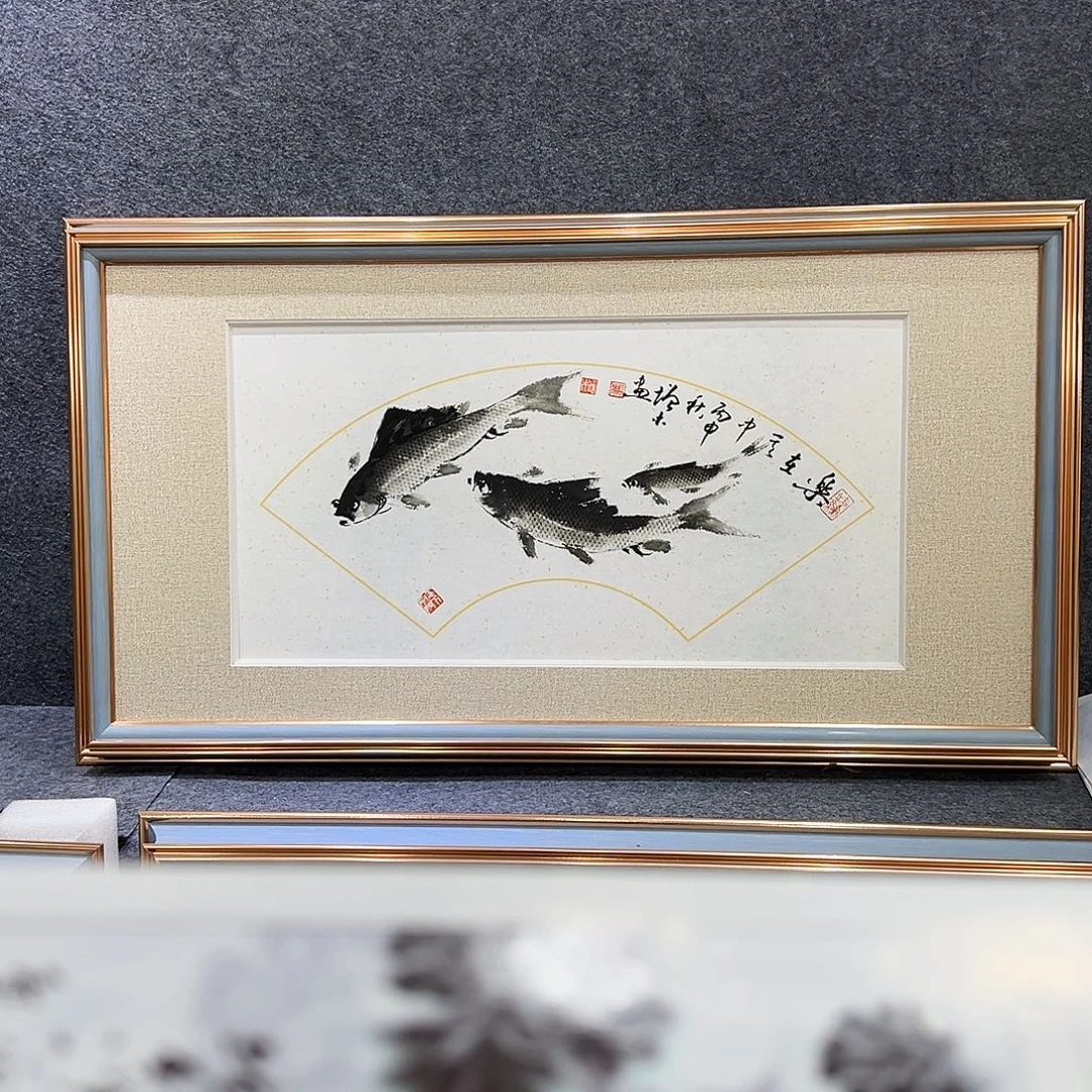 国画知鱼之乐纯手绘