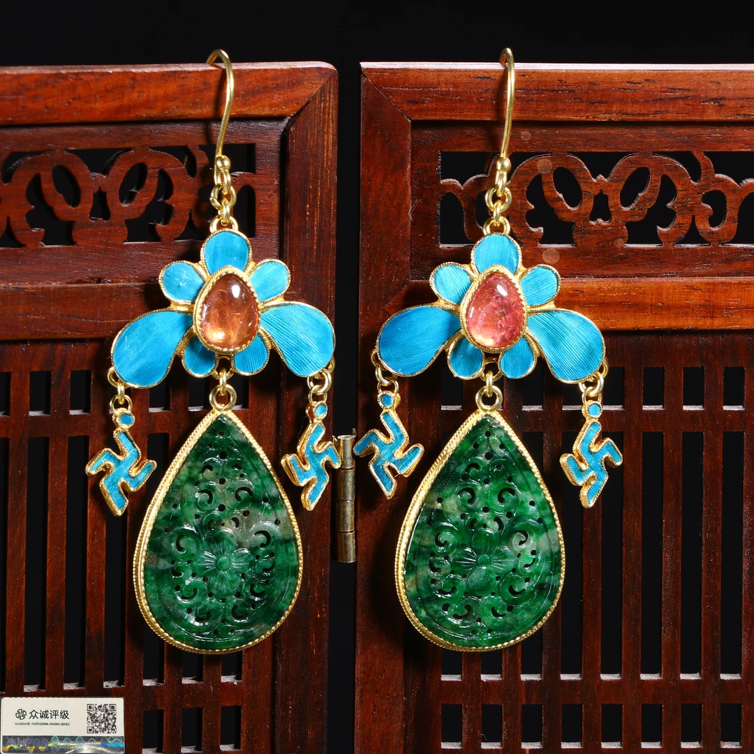 1013017/博古通今/集古藏今/翡翠耳坠/古董首饰