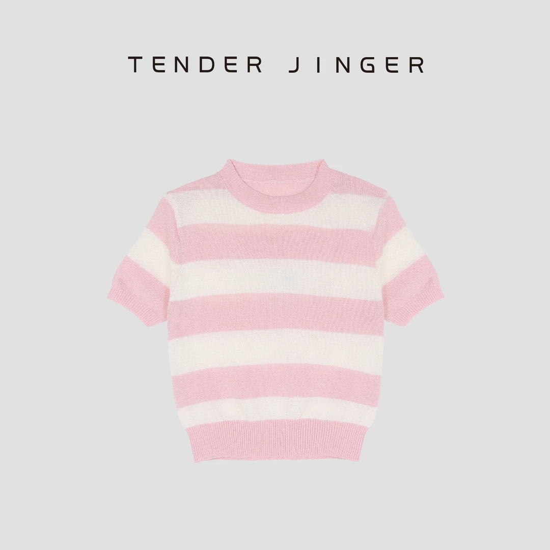Tender Jinger【专柜】简约修身条纹针织衫T52BBS30542