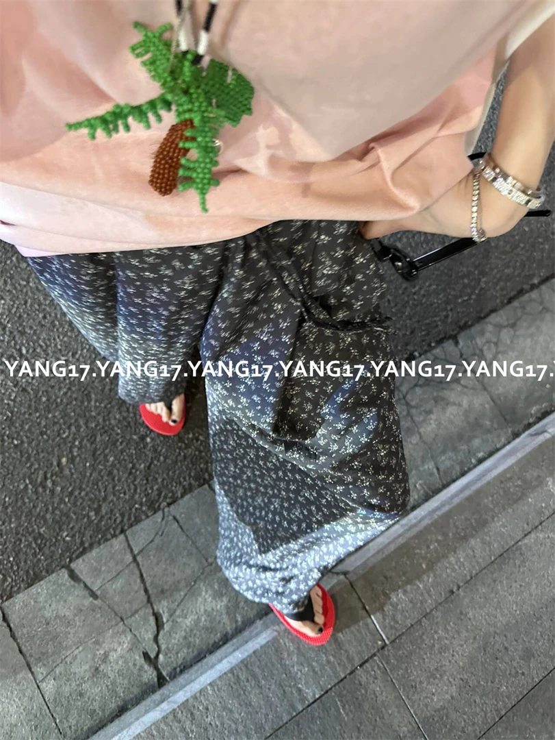 杨十七 小碎花垂感松弛感抽绳休闲长裤女慵懒风 夏日清凉系列！