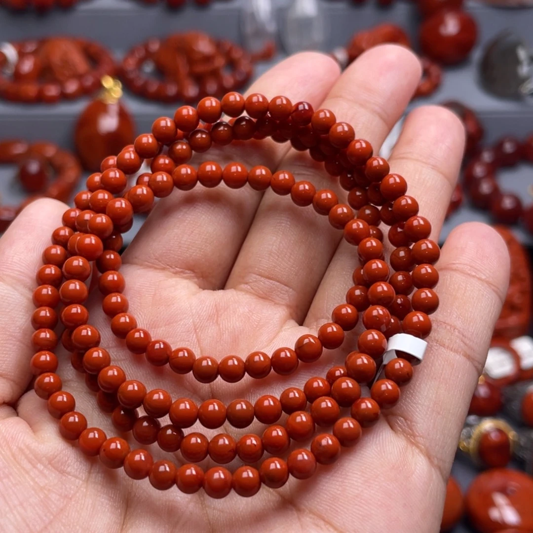 南红玛瑙未镶嵌珠宝奇石多圈4.5mm