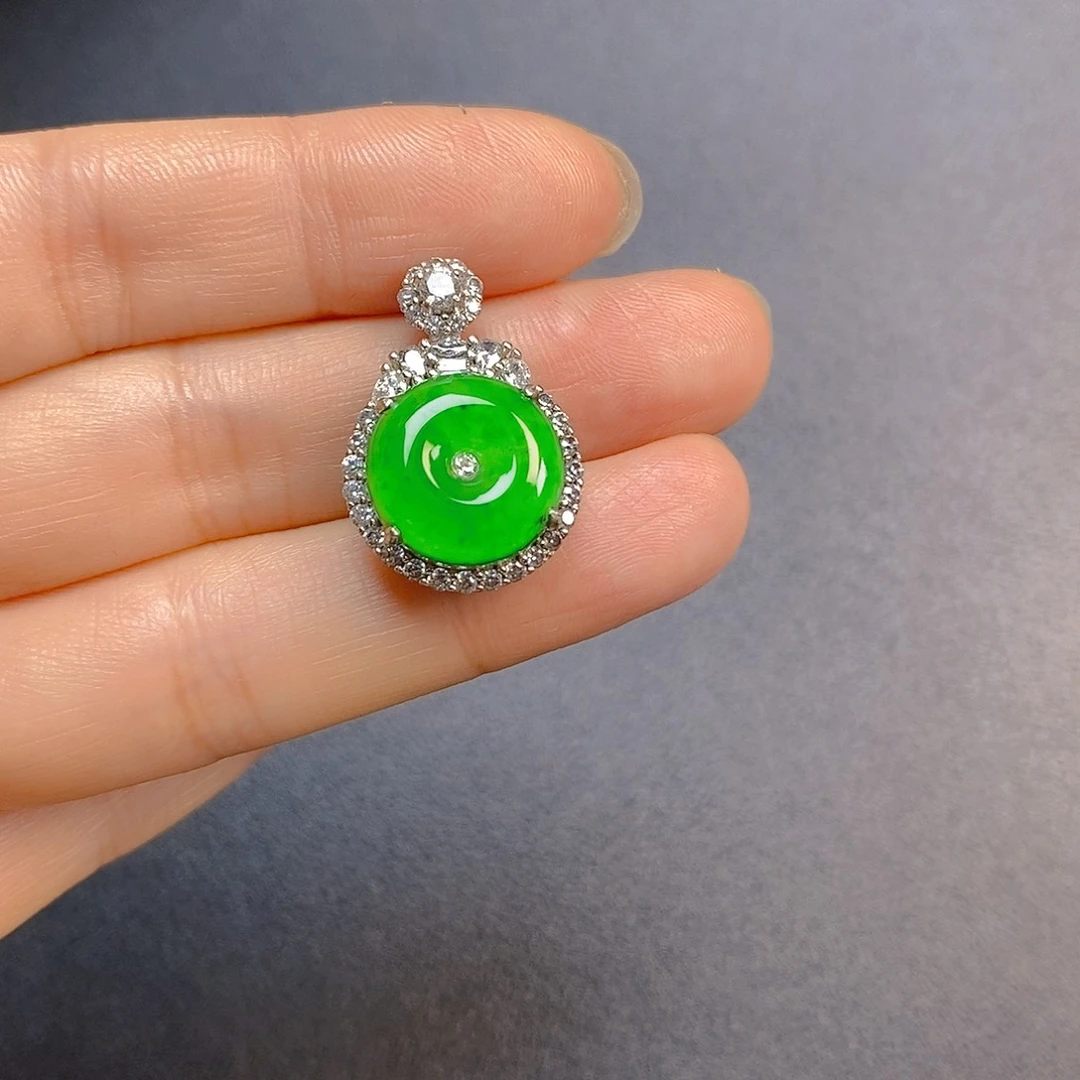 翡翠银S925镶嵌颈饰