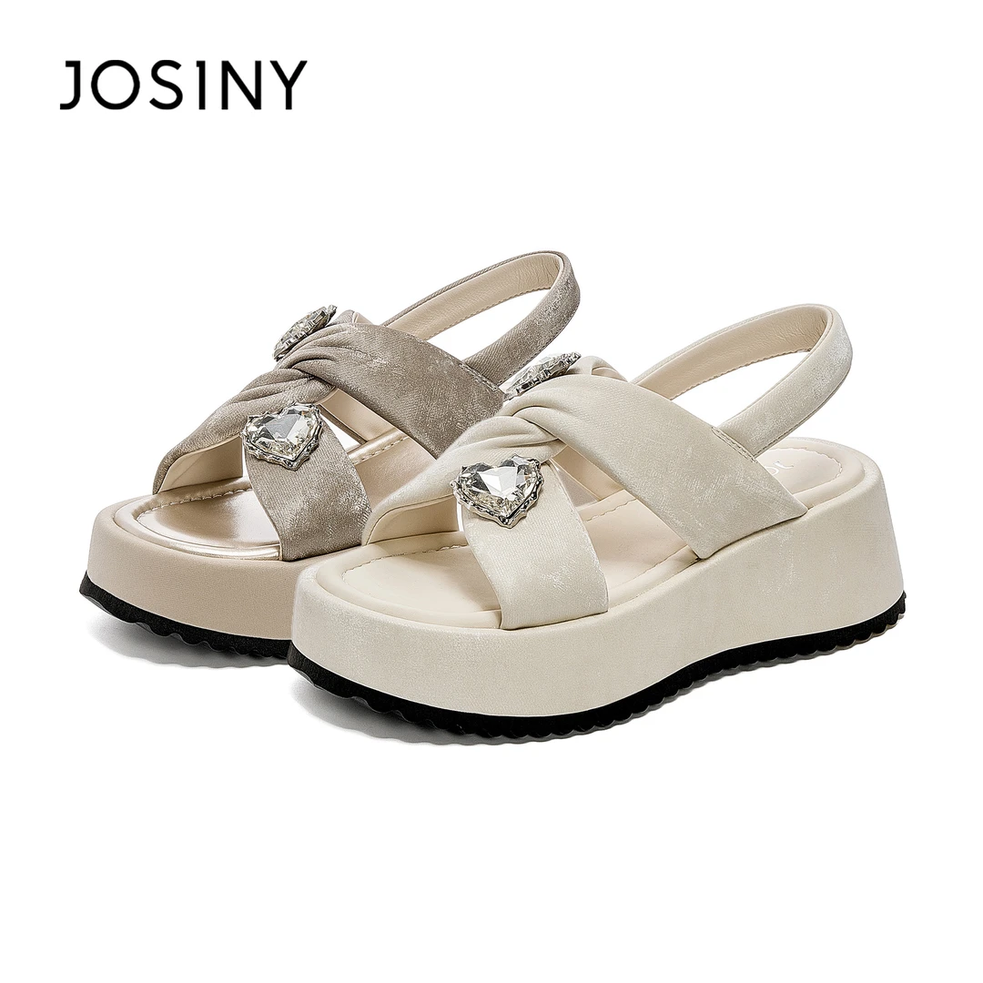 卓诗尼坡跟一字拖女款2025新款夏季外穿绝美凉拖厚底新中式凉鞋