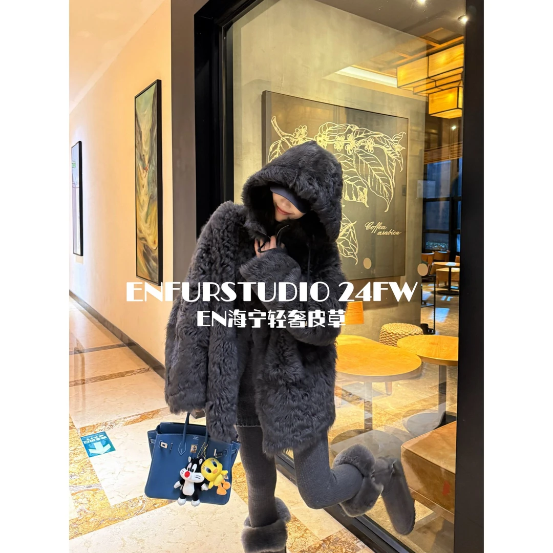 【EN 年中福利】“柏林雾冬”双面穿托卡皮毛一体皮草外套 GG77173