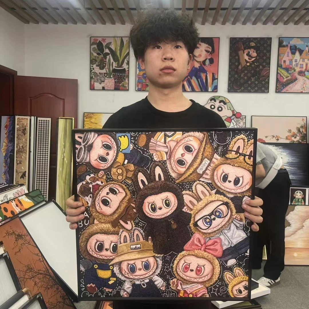 拉布布系壁画适合房客厅餐厅玄关摆台小众艺术挂画5050